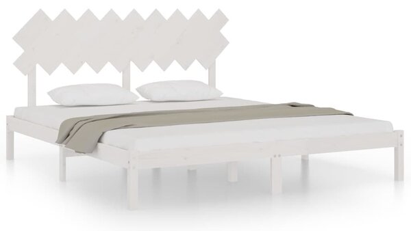 VidaXL Fehér Tömörfa Ágykeret - Super King - 180x200 cm