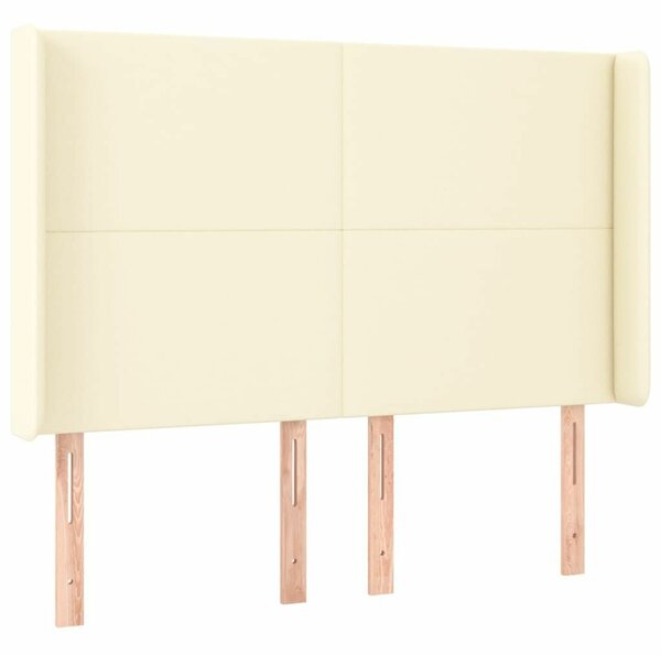 VidaXL krémszínű műbőr fejtámla szárnyakkal 147x16x118/128 cm
