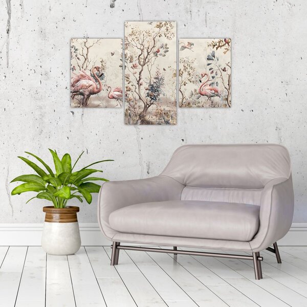Kép - Rajz flamingókról (90x60 cm)