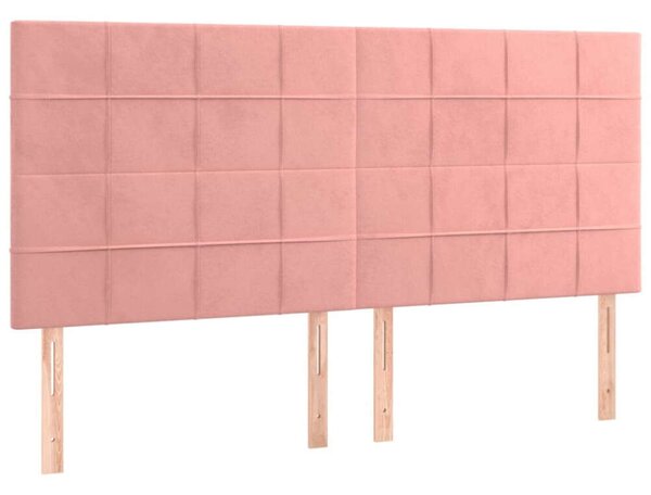 VidaXL 4 db rózsaszín bársony fejtámla 80 x 5 x 78/88 cm