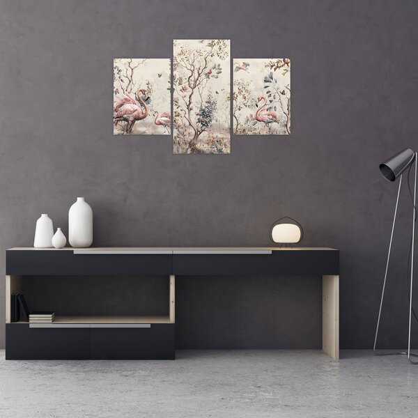Kép - Rajz flamingókról (90x60 cm)
