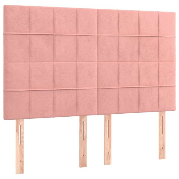 VidaXL rózsaszín bársony LED-es fejtámla 144x5x118/128 cm