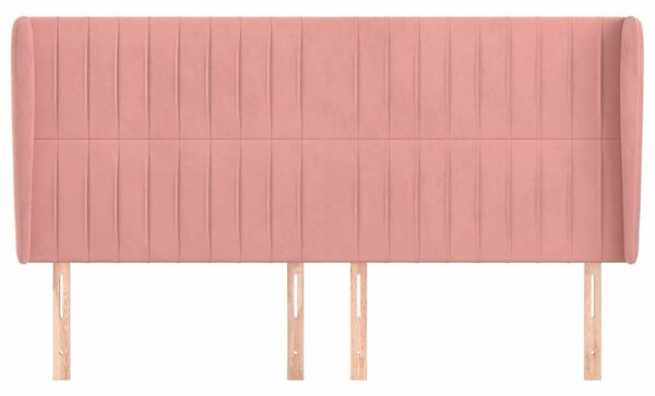 VidaXL Bársony Fejtámla - Rózsaszín - 203x23x118/128cm