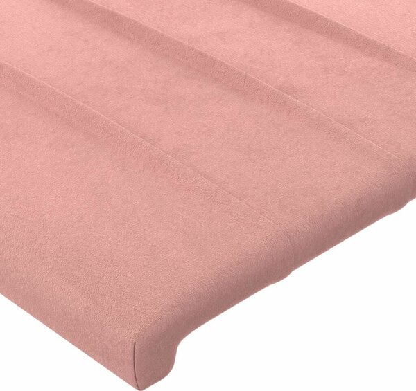 VidaXL Bársony Fejtámla - Rózsaszín - 203x23x118/128cm