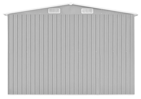 VidaXL szürke horganyzott acél kerti fészer 257 x 990 x 181 cm