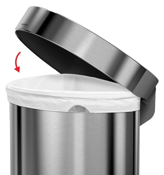 Rozsdamentes acél pedálos szemetes 45 l - simplehuman