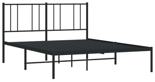 VidaXL fekete fém ágykeret fejtámlával 160 x 200 cm