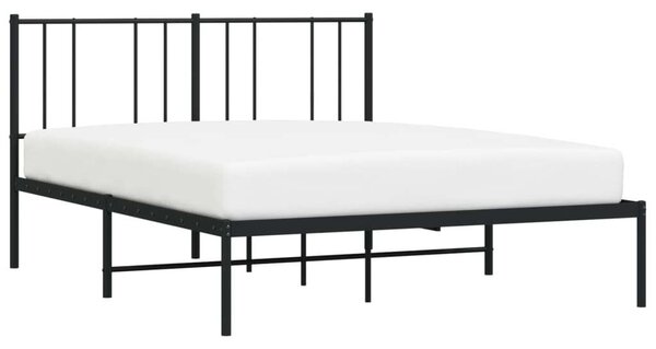 VidaXL fekete fém ágykeret fejtámlával 160 x 200 cm