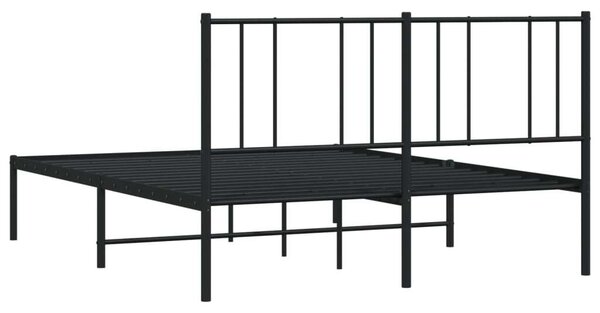 VidaXL fekete fém ágykeret fejtámlával 160 x 200 cm