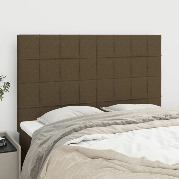VidaXL 4 db sötétbarna szövet fejtámla 72 x 5 x 78/88 cm