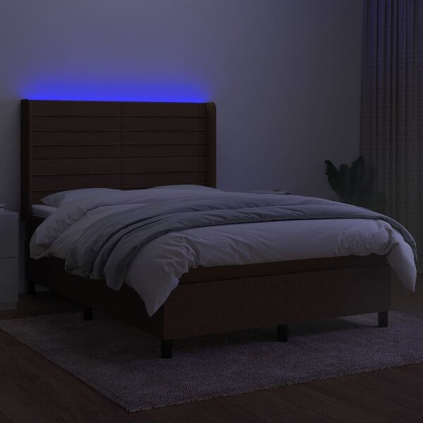 VidaXL LED-es Ágy - Barna - 140x200 cm