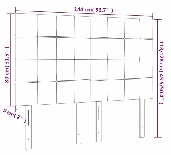 VidaXL 4 db sötétbarna szövet fejtámla 72 x 5 x 78/88 cm