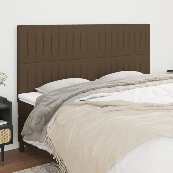 VidaXL Fejtámla - Sötétbarna Szövet - 4 db - 80x5x78/88cm