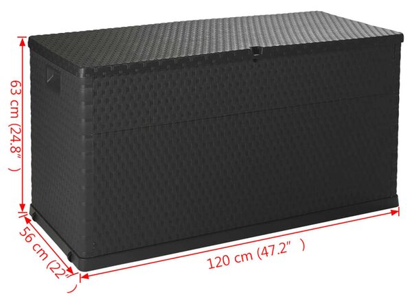 VidaXL Kerti Tárolóláda - PP Rattan - 120x56x63 cm