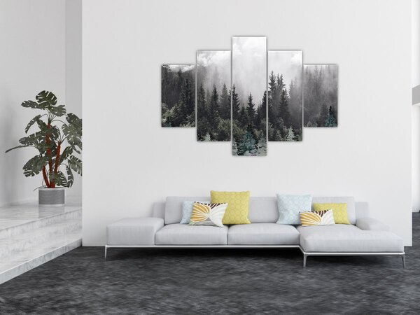 Kép - Erdő illusztrált elemekkel (150x105 cm)