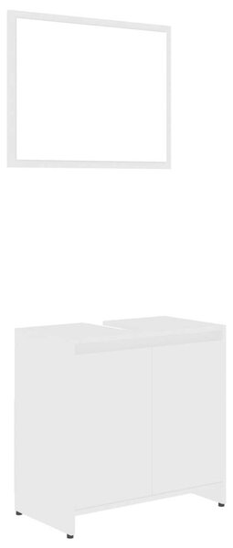 Fürdőszoba Bútorszett - 3 részes - Fehér - Forgácslap
