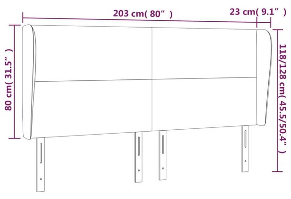 VidaXL Ágyfejtámla - Fehér Műbőr - 203cm