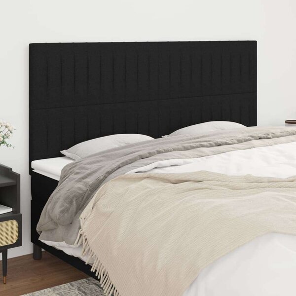 VidaXL 4 db fekete szövet fejtámla 100x5x78/88 cm