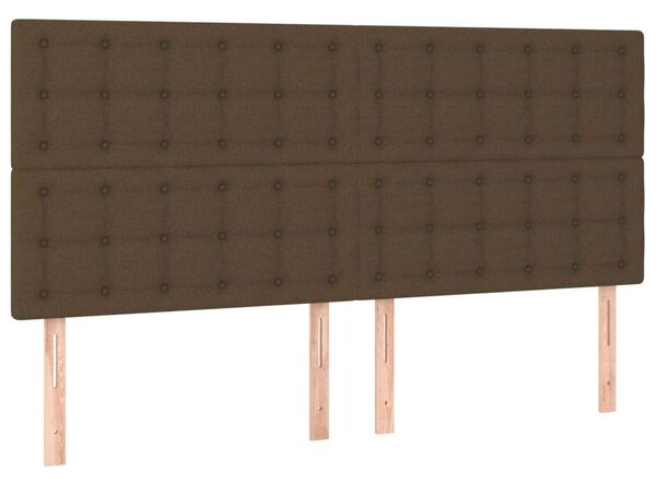 VidaXL 4 db sötétbarna szövet fejtámla 80 x 5 x 78/88 cm