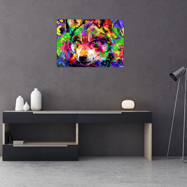 Kép - Farkas graffitivel (70x50 cm)