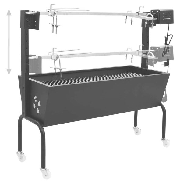 VidaXL Elektromos Forgó Grill - Rozsdamentes Acél - 113x40x92cm