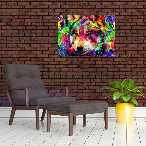 Kép - Farkas graffitivel (70x50 cm)