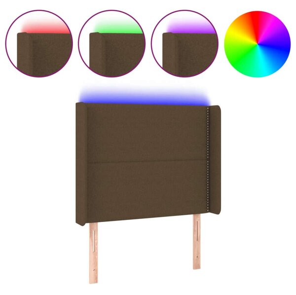 VidaXL LED Ágyfejtámla - Sötétbarna - 103x128cm