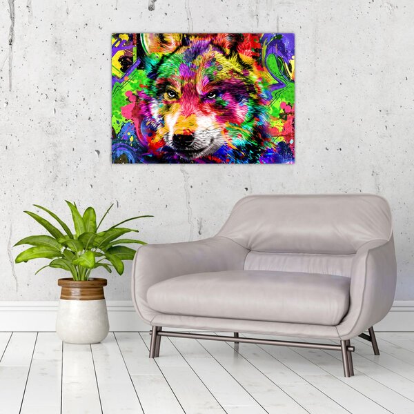 Kép - Farkas graffitivel (70x50 cm)