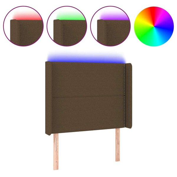VidaXL LED Ágyfejtámla - Sötétbarna - 103x128cm