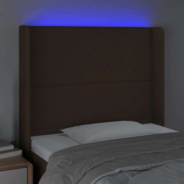 VidaXL LED Ágyfejtámla - Sötétbarna - 103x128cm