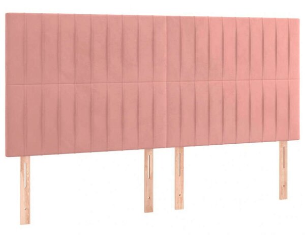 VidaXL Rózsaszín Bársony Ágytámlá LED-del - 160cm
