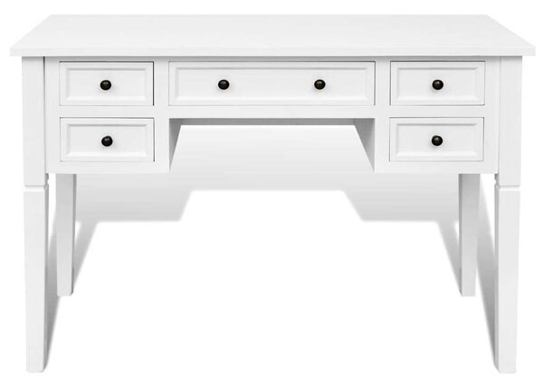 VidaXL Fehér Íróasztal - 5 Fiók - 110x45cm