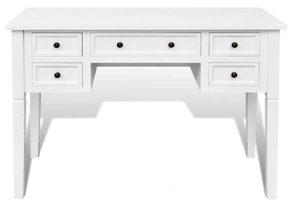 VidaXL Fehér Íróasztal - 5 Fiók - 110x45cm