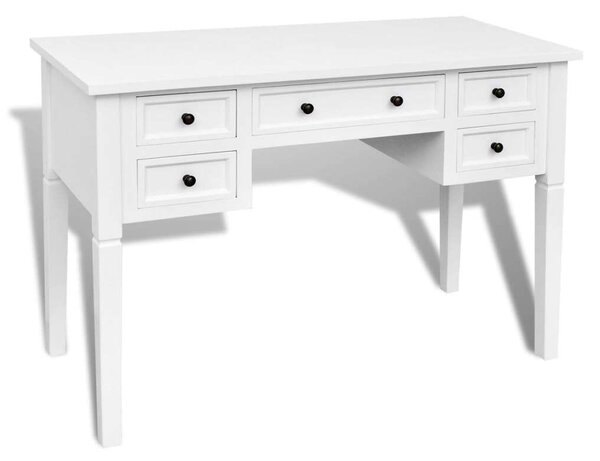 VidaXL Fehér Íróasztal - 5 Fiók - 110x45cm