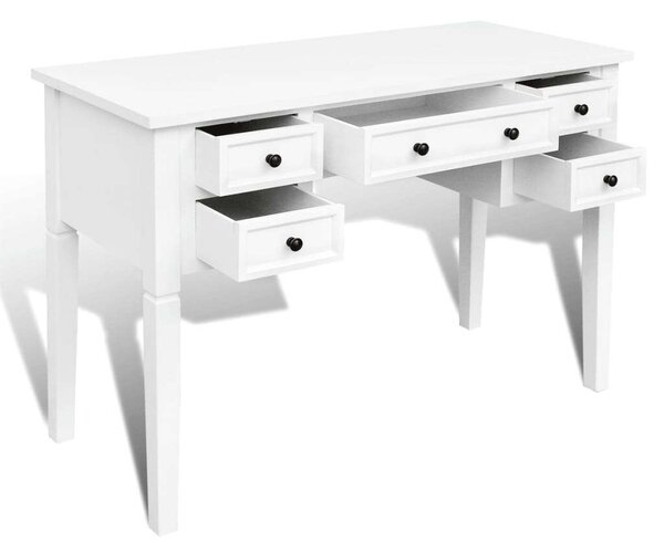 VidaXL Fehér Íróasztal - 5 Fiók - 110x45cm