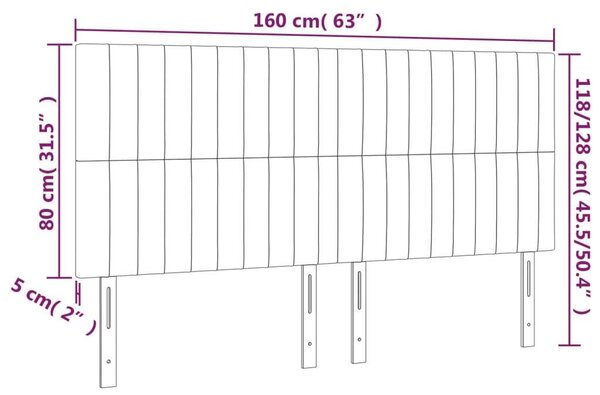 VidaXL Rózsaszín Bársony Ágytámlá LED-del - 160cm