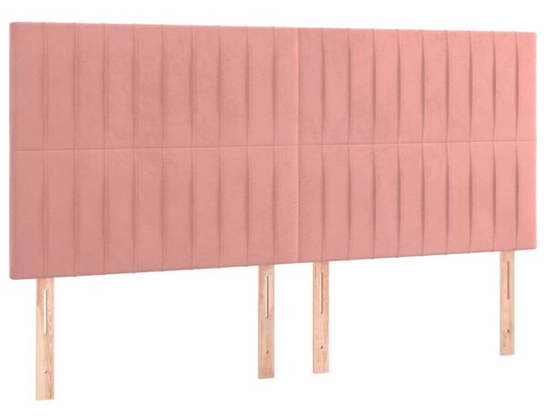 VidaXL Rózsaszín Bársony Ágytámlá LED-del - 160cm