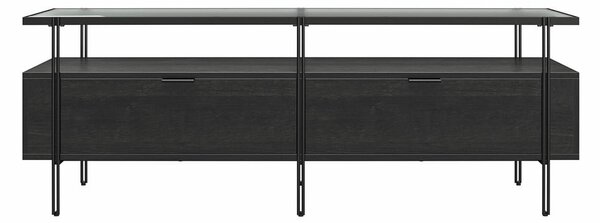 Fekete TV asztal tölgyfából 140x50 cm Wainwright - Queer Eye