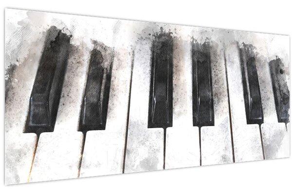 Kép - Zongora, akvarell (120x50 cm)