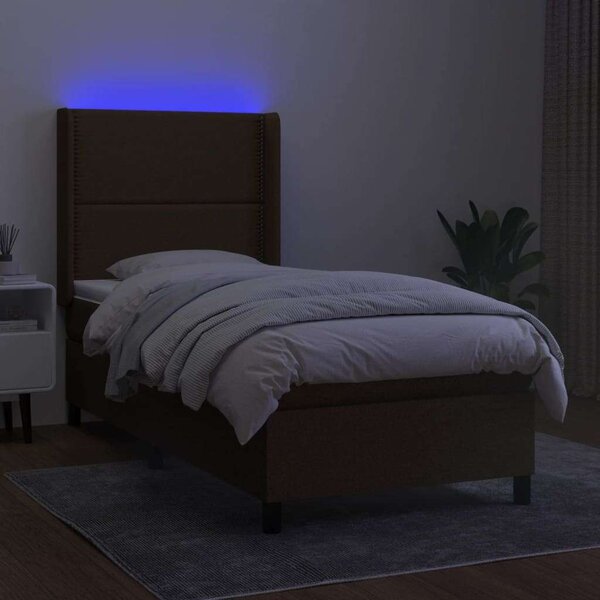 VidaXL LED-es Ágy - Barna - 100x200 cm
