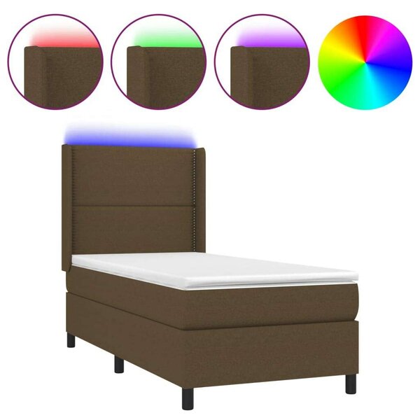 VidaXL LED-es Ágy - Barna - 100x200 cm