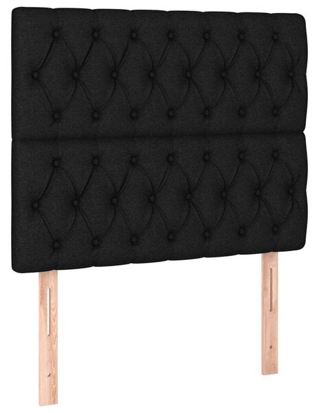VidaXL Fekete Szövet LED Fejtámla - 90x128cm