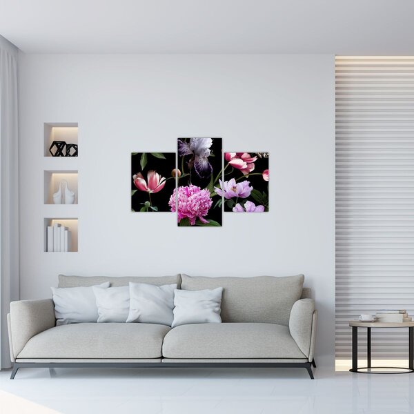 Kép - Virágok illusztrációja (90x60 cm)