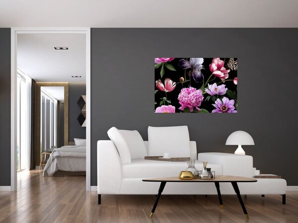Kép - Virágok illusztrációja (90x60 cm)
