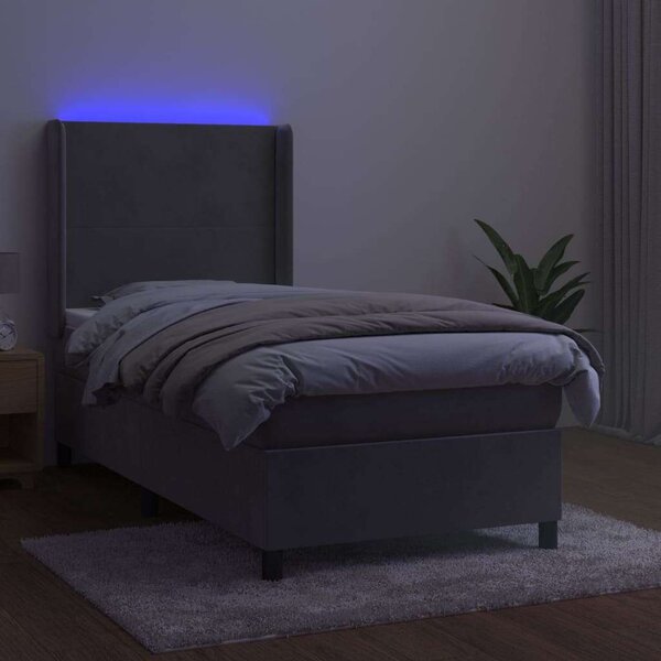 VidaXL LED-es Bársony Ágy - 100x200 cm