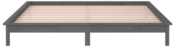 VidaXL kis kétszemélyes szürke tömör fa LED-es ágykeret 120 x 190 cm