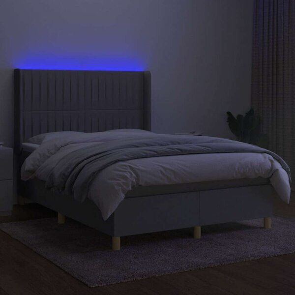 VidaXL LED-es Ágy - Rugós - 140x200 cm