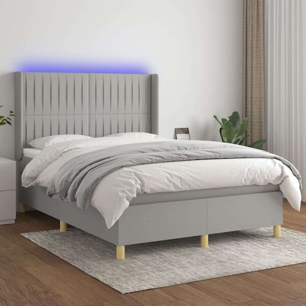 VidaXL LED-es Ágy - Rugós - 140x200 cm
