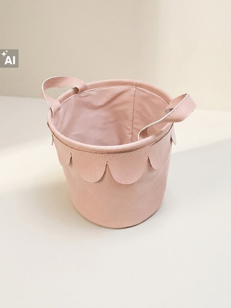 Sinsay - Tárolókosár fülekkel és dekoratív félköríves szegéllyel - pasztellpink