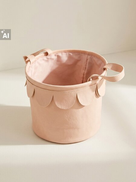 Sinsay - Tárolókosár fülekkel és dekoratív félköríves szegéllyel - pasztellpink